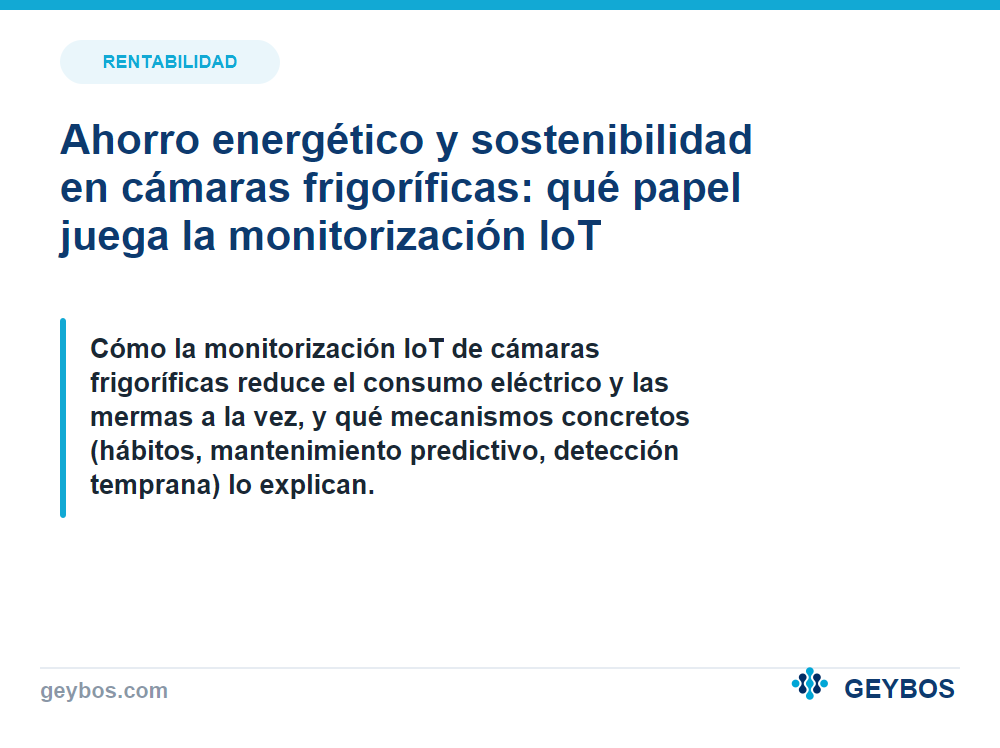 Ahorro energético y sostenibilidad en cámaras frigoríficas: qué papel juega la monitorización IoT