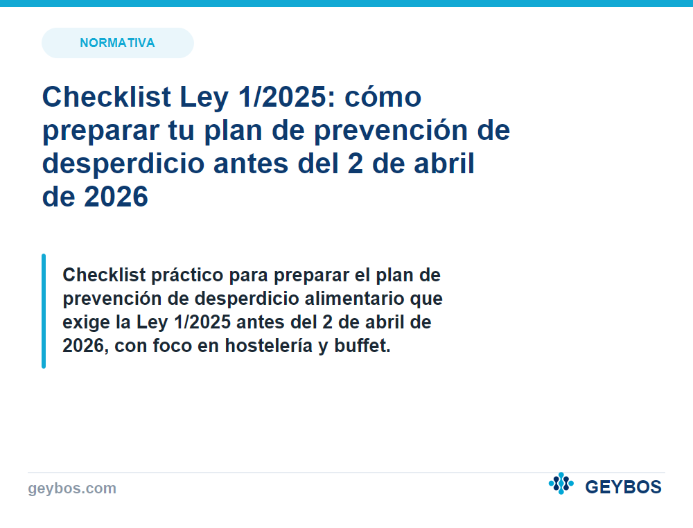 Checklist Ley 1/2025: cómo preparar tu plan de prevención de desperdicio antes del 2 de abril de 2026